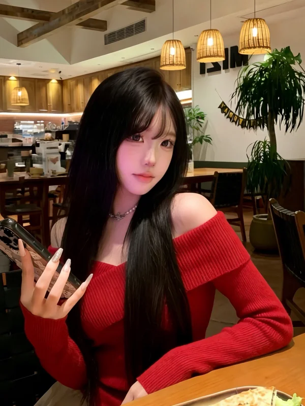 

Red One-oulder Knitted Sweater Women's Early Spring 2026 New Inner Wear Base irt Sexy Sle Pure Color Long Sve