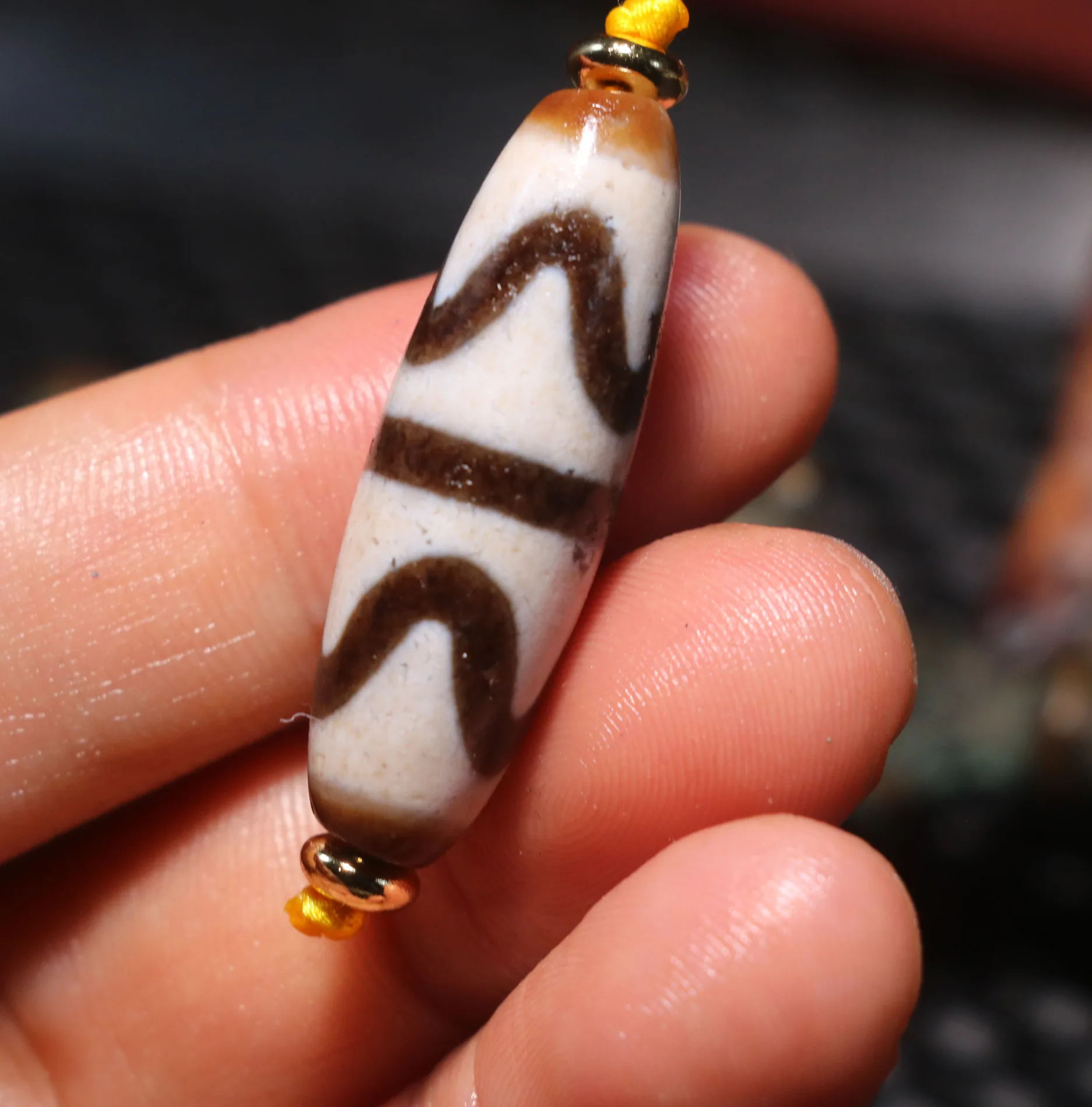 4A Q Magic Energy Tibetan Top Old Agate Double Tiger Tooth dZi Bead Size Fit For Making Bracelet For Jewelry Amulet Timestown