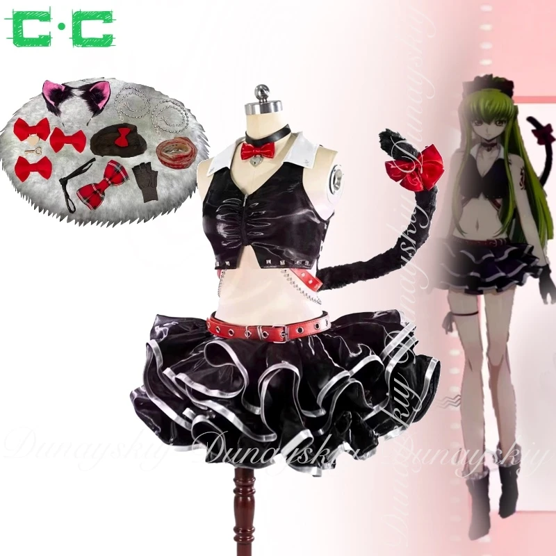 CODE GEASS Lelouch of the Rebellion C.C. Cosplay C.C Cat Band With Red Black Band Uniform And Wig Cosplay Costume Anime All Suit