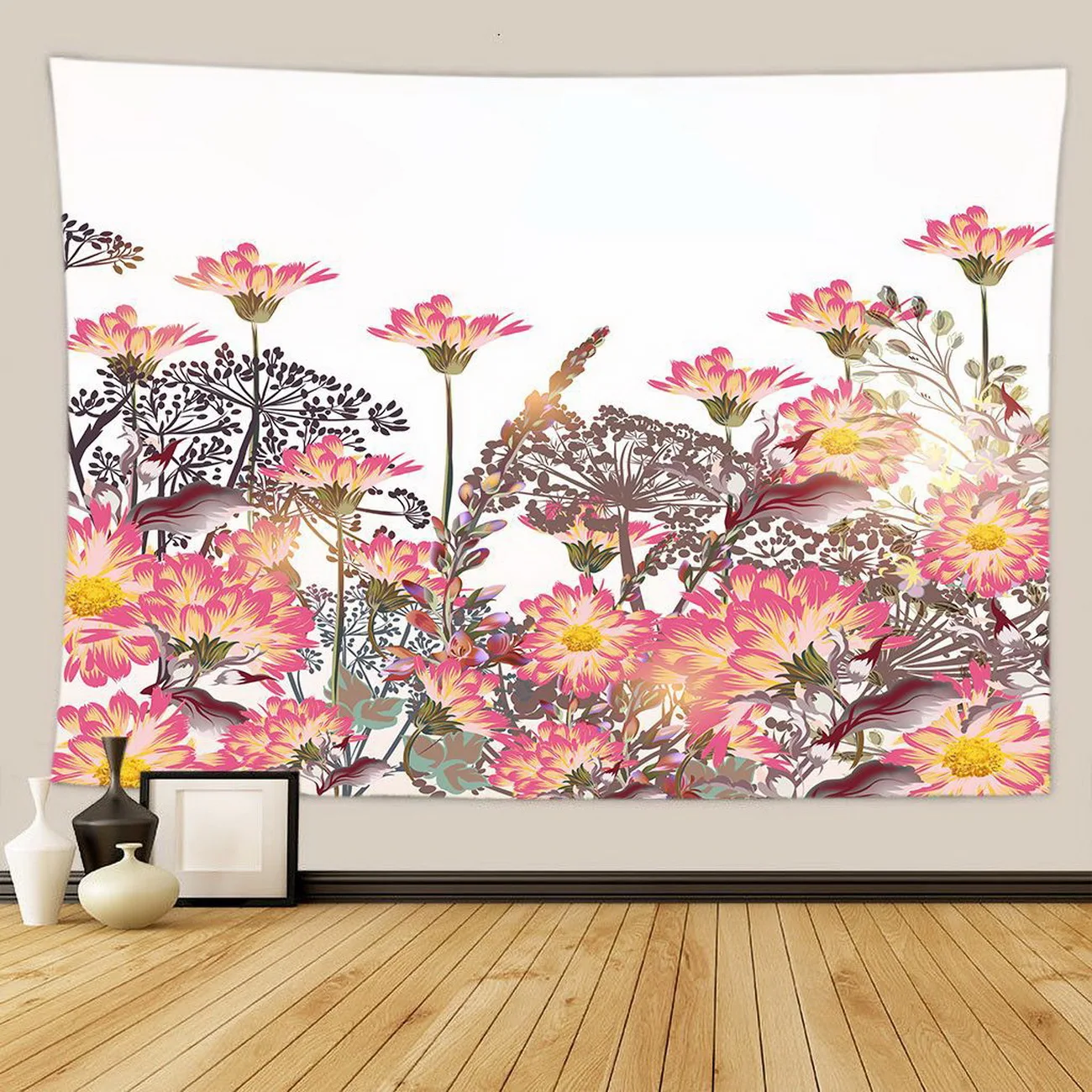 Flowers Tapestry Room Decor Aesthetic Living  ation Wall Hanging  Boho House