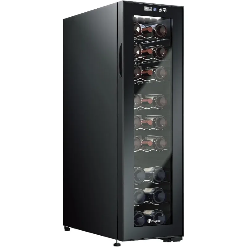 24 Bottle Wine Cooler Refrigerator Freestanding Wine Fridge - Intelligent Digital Control, Low Noise Professional Compressor