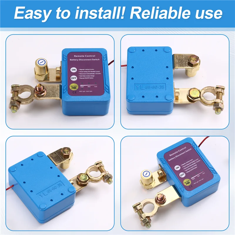 

12V/24V 240A Automatic Power-Off Switch Remote Control Battery Disconnect Switch For Car Boat
