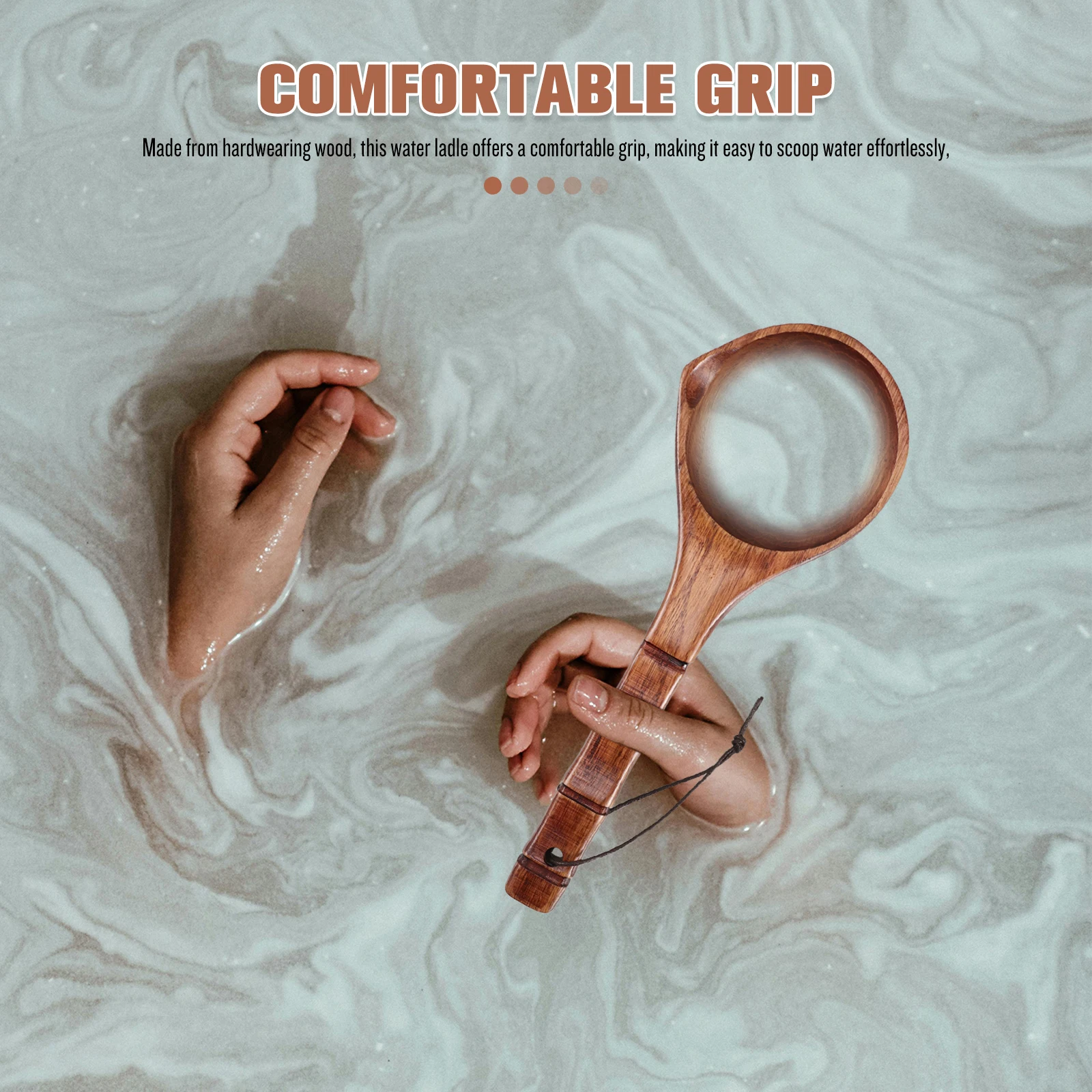 Wooden Water Ladle Long Handle Bath Scoop For Shower Tea Ceremony Garden Use Traditional Chinese Design Durable Craftsmanship