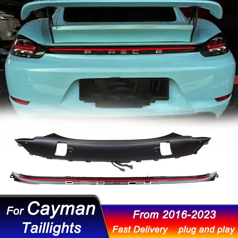 Car Through Taillights For Porsche 718 Cayman boxster 2016-2023 new Rear LED DRL Turn Signal Lamp Assembly Brake Reverse Fog