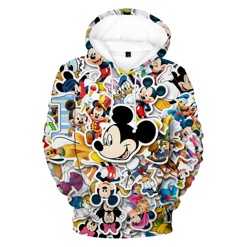 Men\'s Mickey Mouse Pullover Clothes Cartoon Hooded Coat Women Hoodies Casual Autumn Couple Oversized Sweatshirts Male Loose Tops