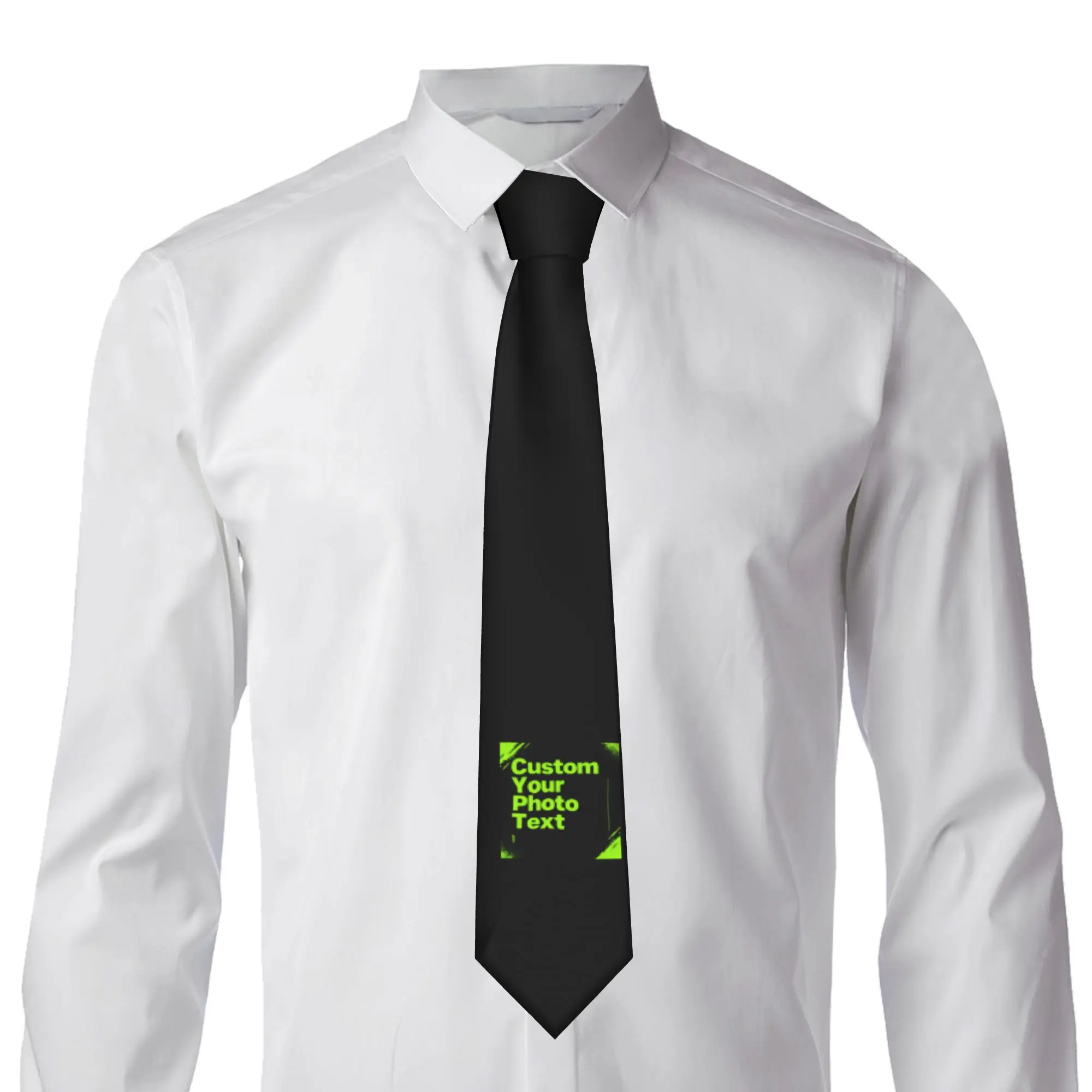 Custom Men Custom Your Photo Logo Text Necktie  Fashion Tie For Banquet