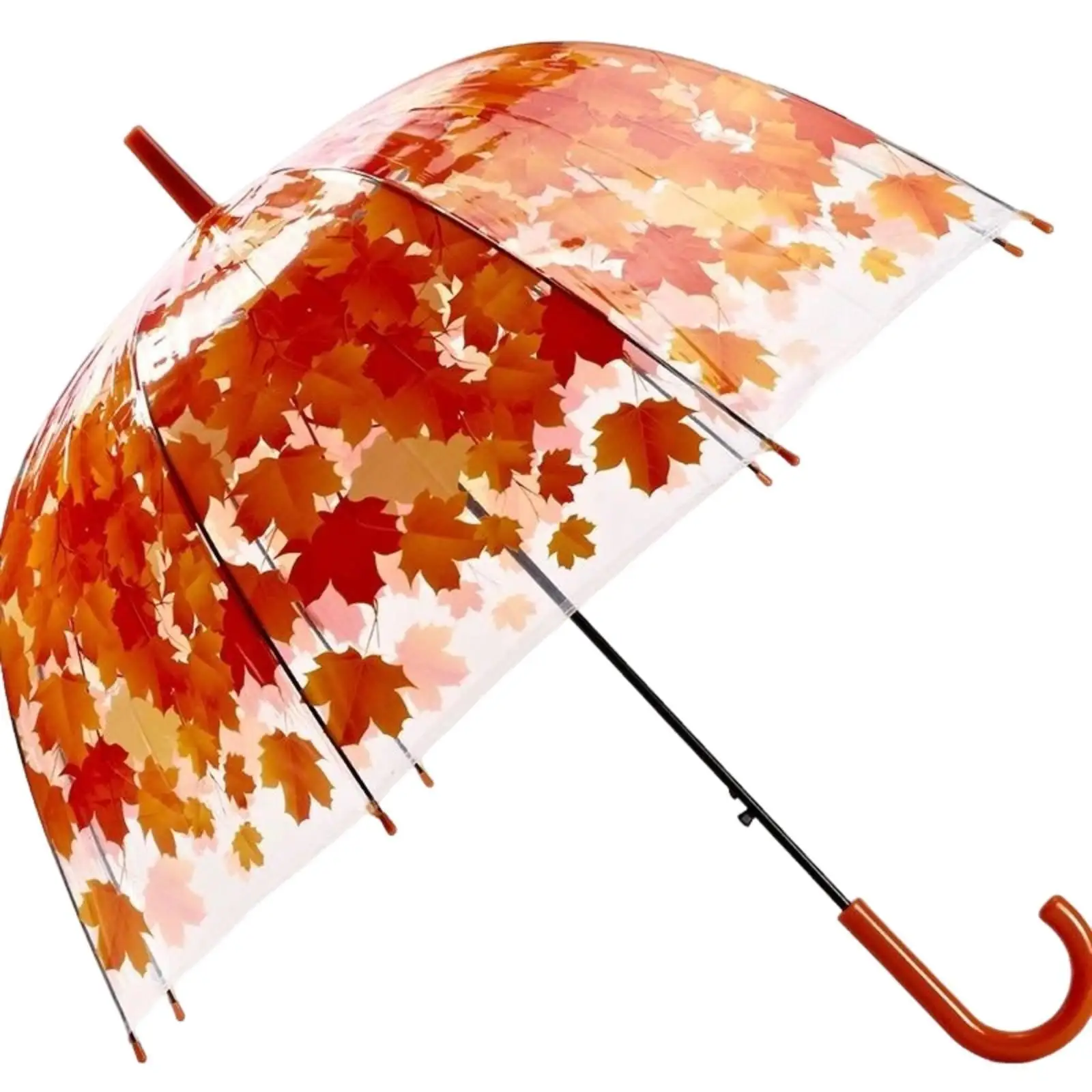 Transparent Maple Leaf Umbrella Fashion Photo Prop Maple Leaf Umbrella Clear Canopy for Street Use