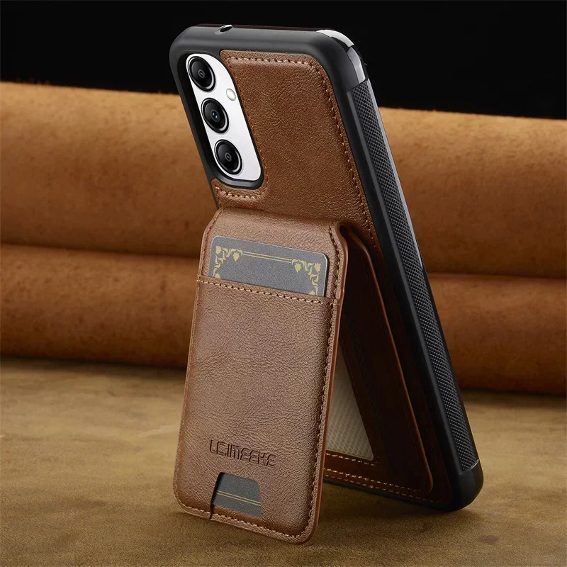 Etui S25 S24FE Funda for Samsung Galaxy S23 S22 S21 S25 Ultra S25+ S20 S23 FE S22+ Plus 5G Luxury Magnetic Card Slot Phone Case