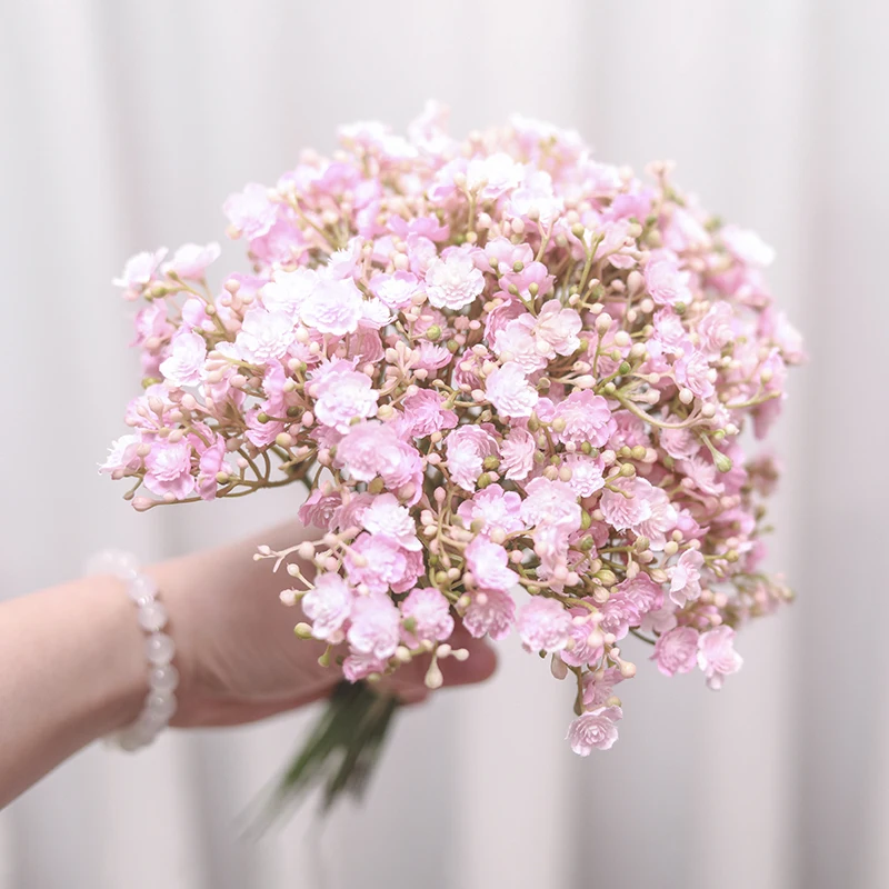 6PCS Plastic Baby's Breath Artificial Flowers Pretty Gypsophila Wedding Christmas Arrangement Home Table Decoration Fake Plants