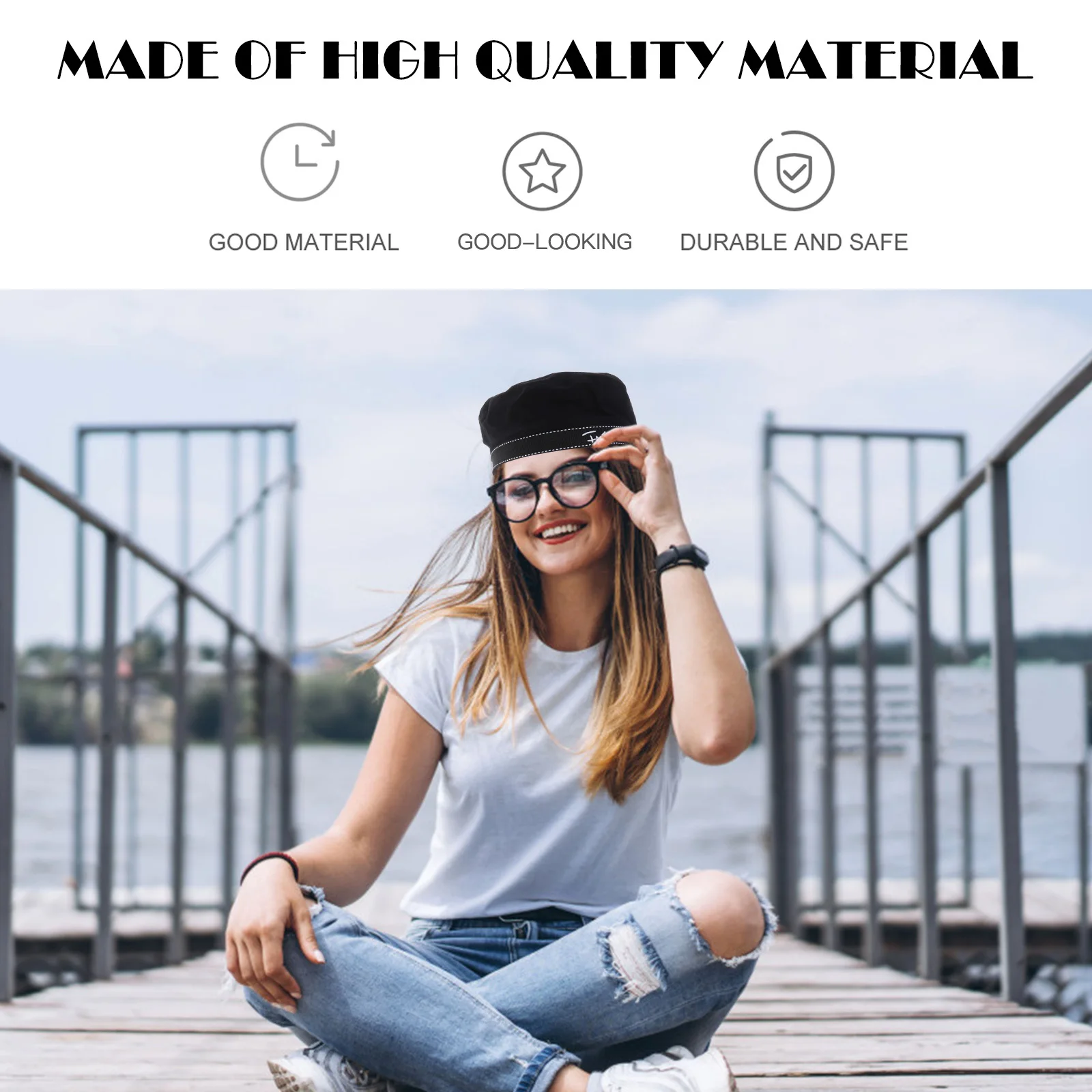 

1Pcs Beret Sailor Hat Japanese Style Girls Uniform Decorative Cap Party Daily Gift Navy Beret Hat Costume Accessory