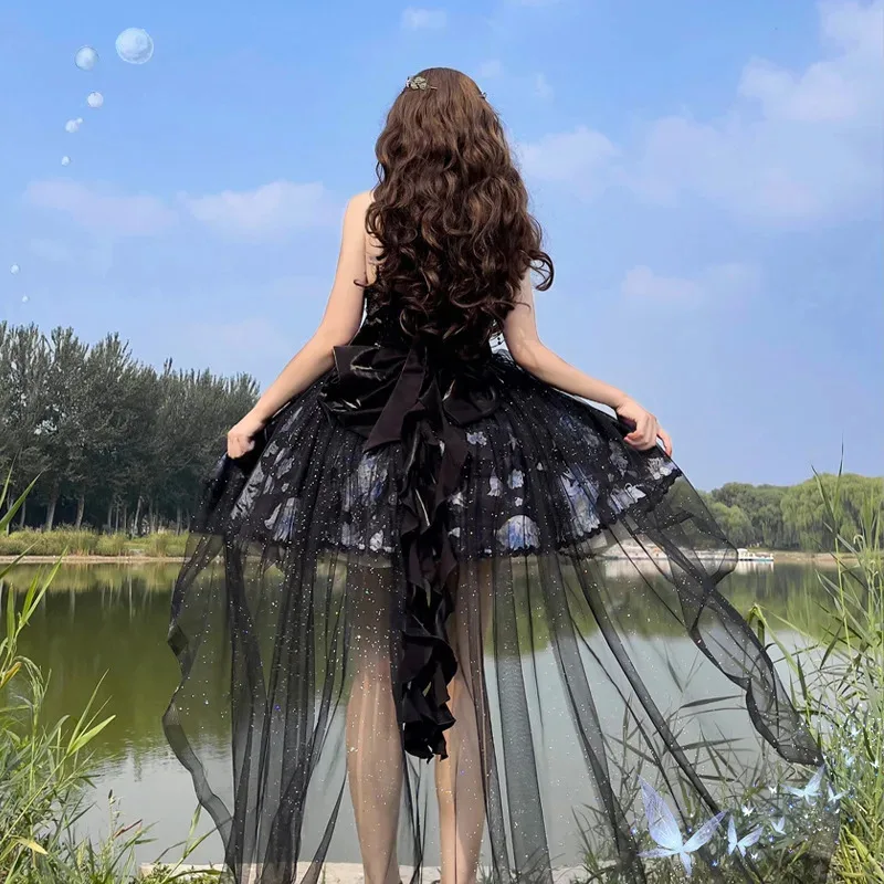 New original design lolita Dark Jellyfish 2.0JSK Halter Elegant elegant and gorgeous dress