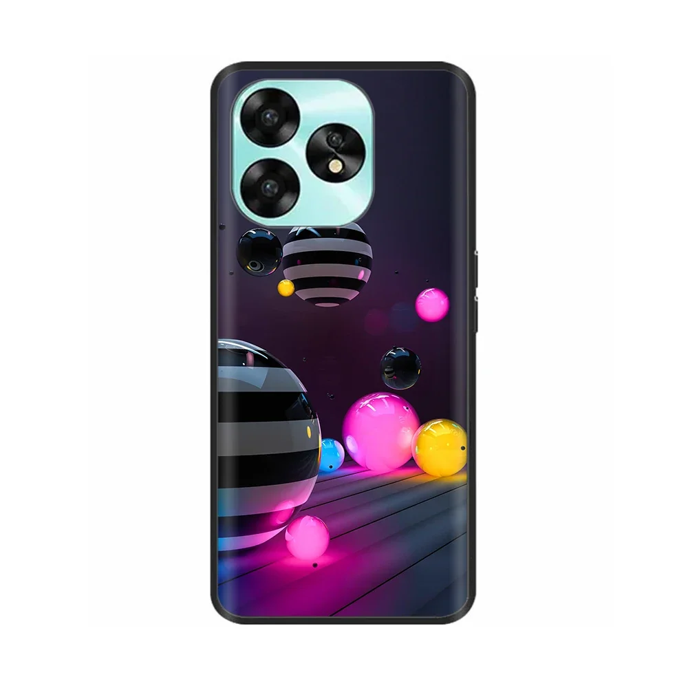 For UMIDIGI A15 Case A15C Coque Fashion Cute Cover Black Soft Silicone Phone Cases For UMIDIGI A15C Funda A 15 UMIDIGIA15 Bags