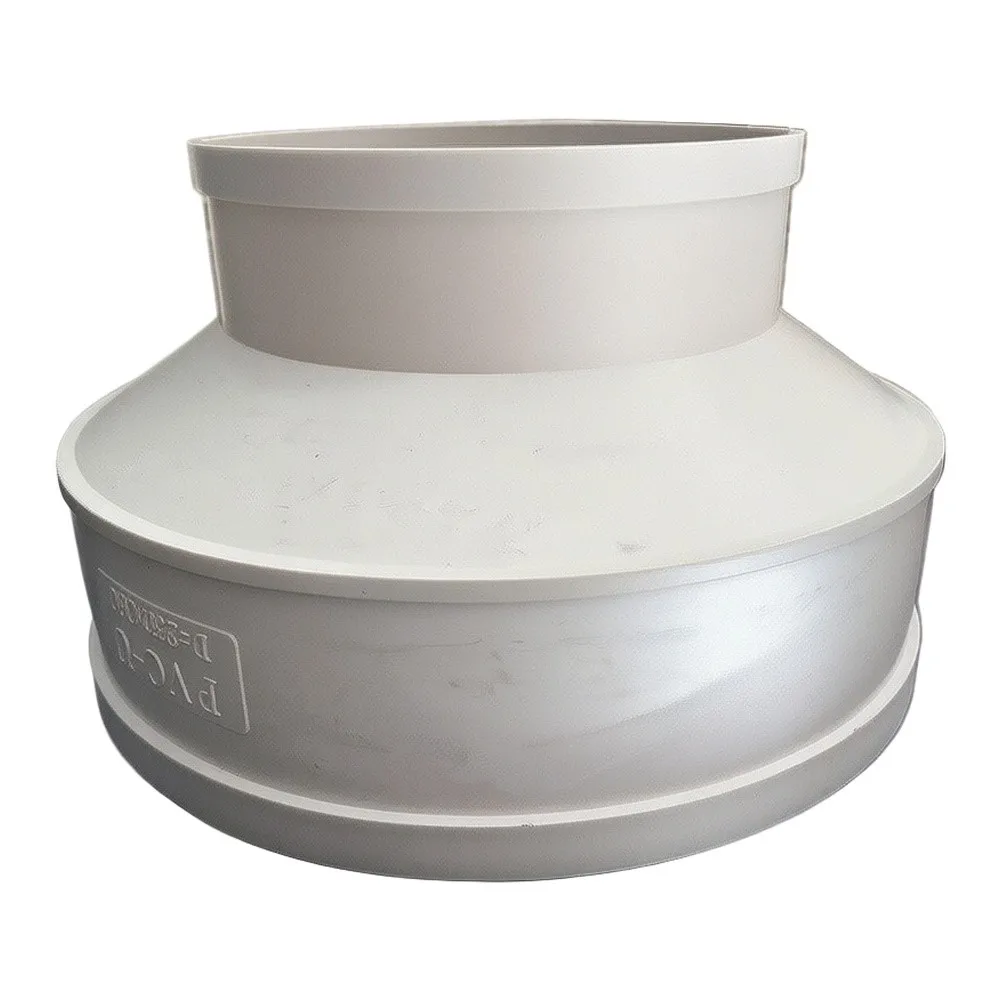 Drain Reducing Coupling Made of PVC for Linking Pipes With Varying Diameters in Municipal or Building Plumbing