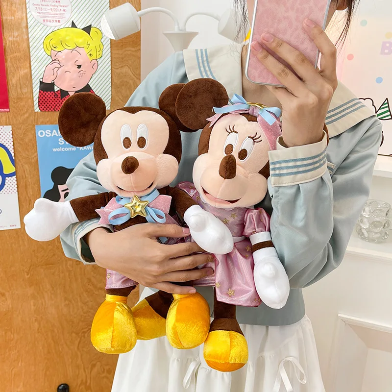 40-70cm Cute Disney Mickey Mouse Minnie Plush Toys Classic Anime Evening Dress Doll Pillow Kawaii Stuffed Toys for Children Xmas view 3