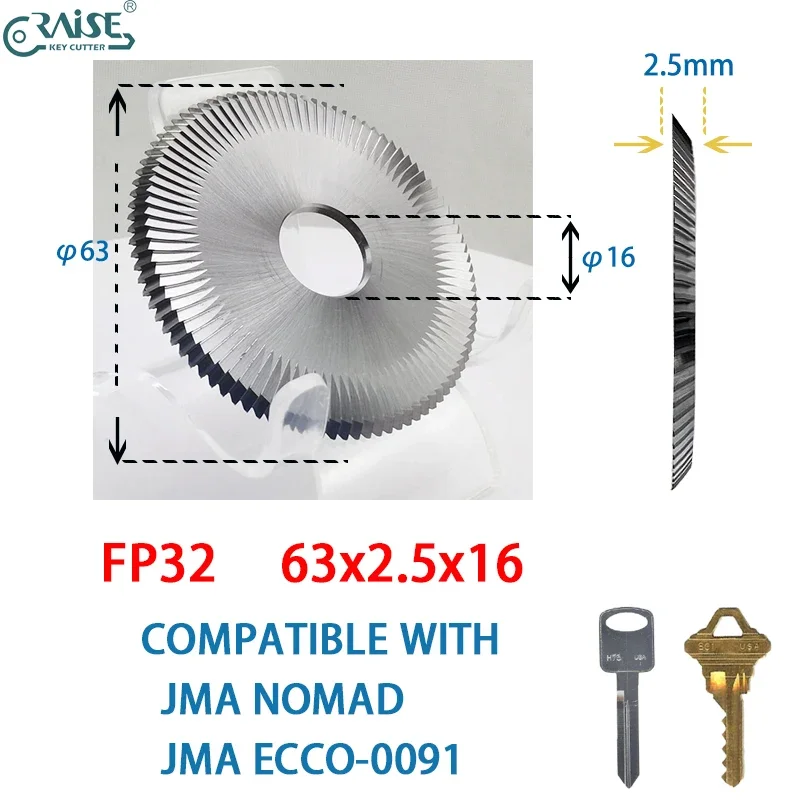 

FP32 Milling Cutter Compatible with JMA Nomad JMA ECCO-0091 Key Cutting Machine Locksmith Tools Aftermarket