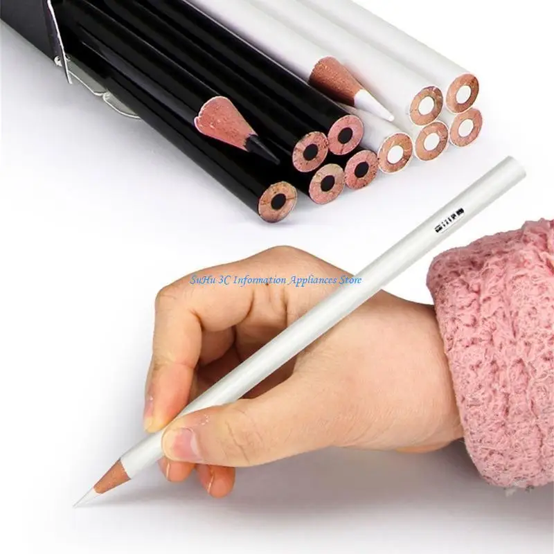 

12 шт. профессиональные белые и черные угольные карандаши, набор цветных карандашей для эскизов, цветные карандаши для теней