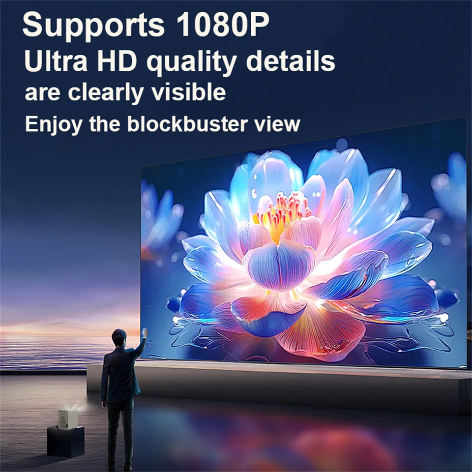 جهاز عرض KaiAqua HP30 Pro 580ANSI أندرويد 11 4K 1080P Wifi6 التحكم الصوتي Allwinner H713 التركيز الإلكتروني BT 5.0 سينما منزلية