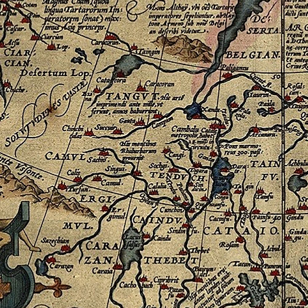 แผนที่ตกแต่งละตินขนาดใหญ่คลาสสิก Vintage Unframed โปสเตอร์ภาพวาดผ้าใบ Wall Art และพิมพ์ห้องนั่งเล่นตกแต่งบ้าน