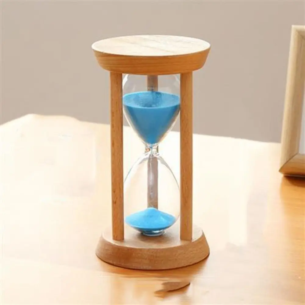 Portable Stable Connection Wooden Hourglass Wooden 1/3/5 Minutes Round Hourglass Timers No Deformation 5 colors Desktop Decor