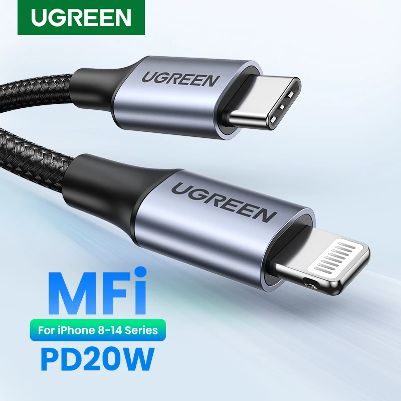 Ugreen Mfi 20W Pd Usb C Bliksem Kabel Voor Iphone 14 13 12 11 Pro Max Snel Opladen type C Kabel Voor Iphone Oplader Voor Ipad