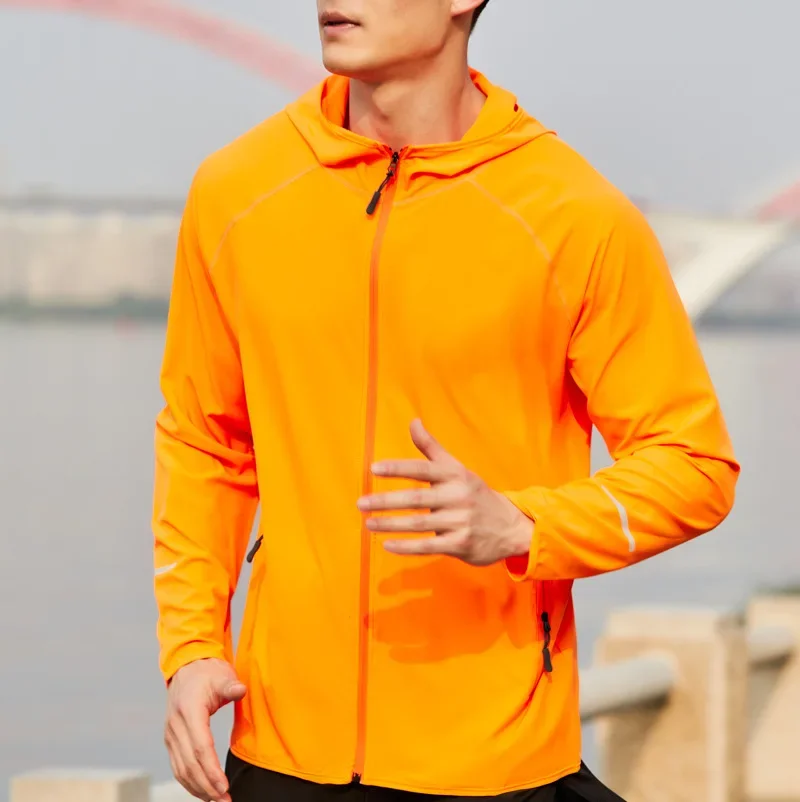 

Men Women Running Jacket Lightweight Windproof Zipper Hoodie Sports Coat for Camping Hiking S-4XL