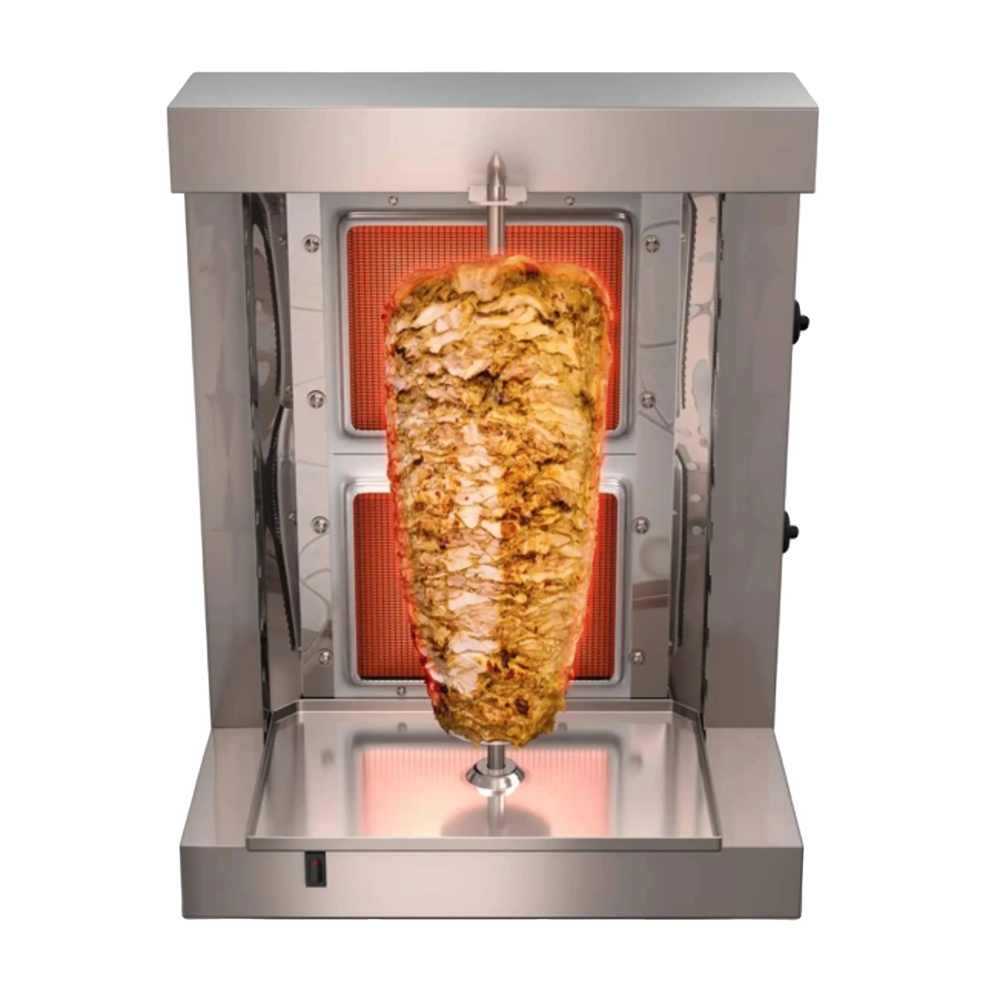 Máquina comercial de Gas Shawarma, máquina de Doner Kebab de Gas GLP, parrilla rotativa automática para Kebab de pollo y pavo