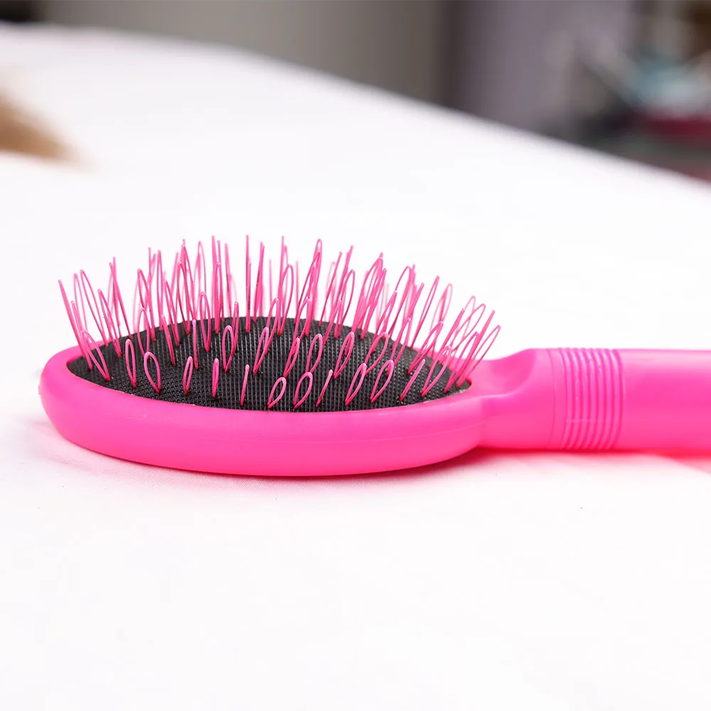 Loop Wig Brush SHUOZI Hair Extension Brush - Detangler Brush For Remy Human And Synthetic Hair, Pink And Black - 2 Pieces