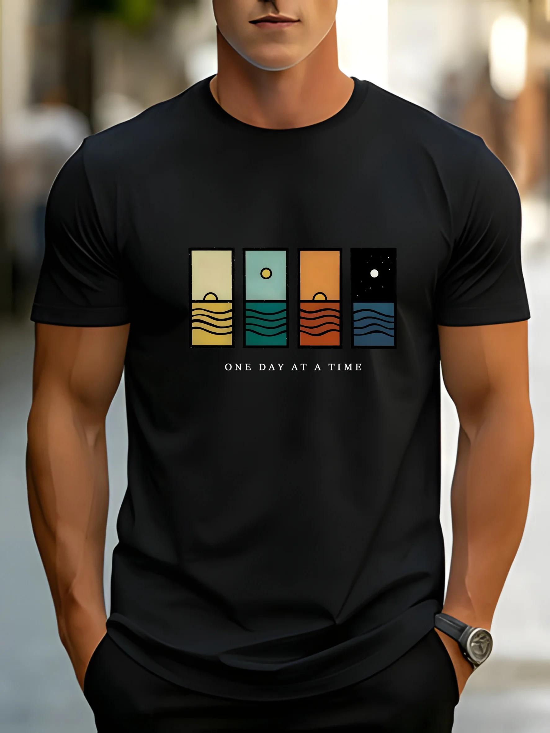ONE DAY AT A TIME | Men's Healing-Themed  T-Shirt