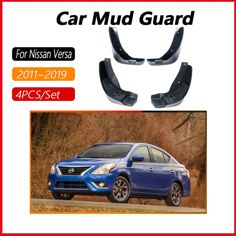 Car Mud Guards For Nissan Versa Latio Sunny Almera N17 2011~2019 ABS Flaps Splash Front Rear Wheel Mudflap 4PCS Auto Accessories