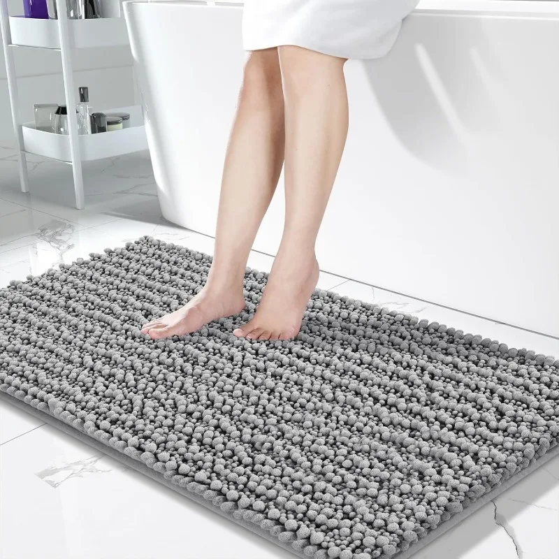 Long Bathroom Rug Mat, 44 X 24, Non Slip Soft Absorbent Water, Machine Washable Quick Dry, Thick Modern Bathroom Bedroom