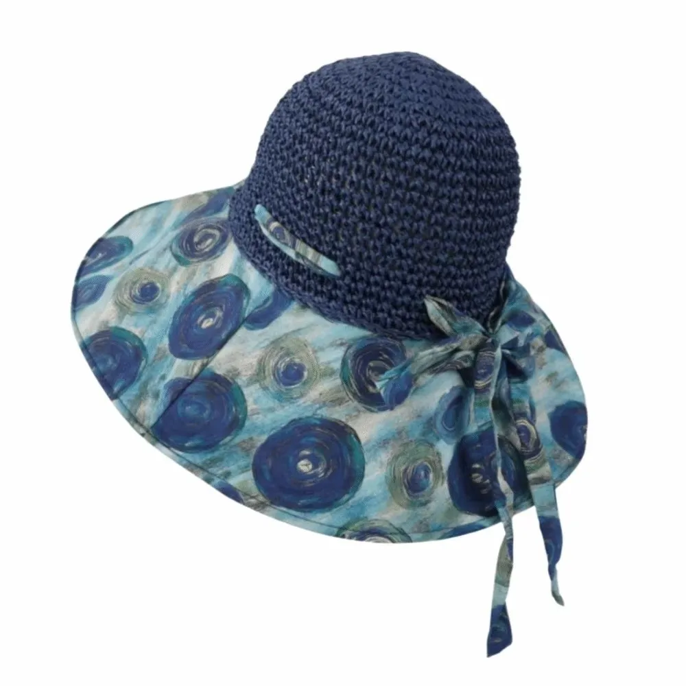 Ethnischer Stil, großer Strohhut mit breiter Krempe, exquisite Blumen, faltbarer Strandhut, UV-Schutz, atmungsaktiver Sonnenschutzhut für den Sommer – Detail 10
