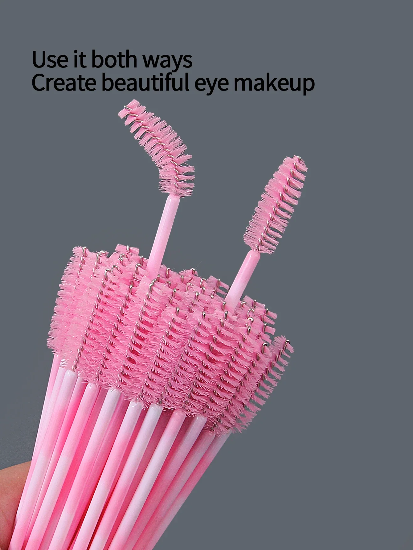 Brosse à mascara bicolore rose et blanche, brosse à sourcils, brosse spirale Portable, outil de nettoyage de mascara de greffage multifonction, 25 pièces