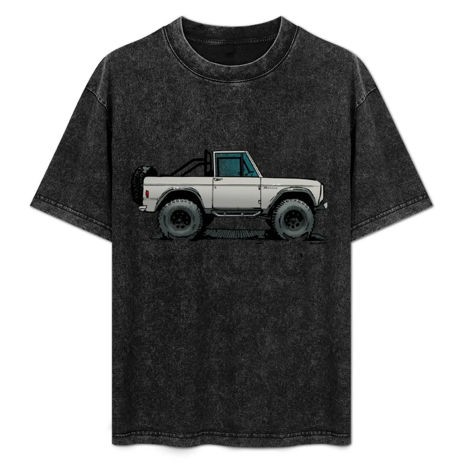

Bronco - Topless Silver T-Shirt Casual Simple Design Short Sleeve Shirt