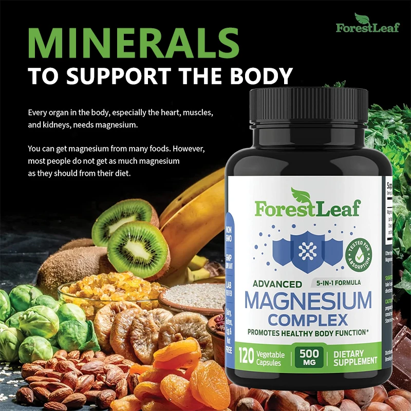 ForestLeaf Magnesium Complex 500 Mg - Magnesium for Sleep, Joints, Constipation - Magnesium Supplement for Women