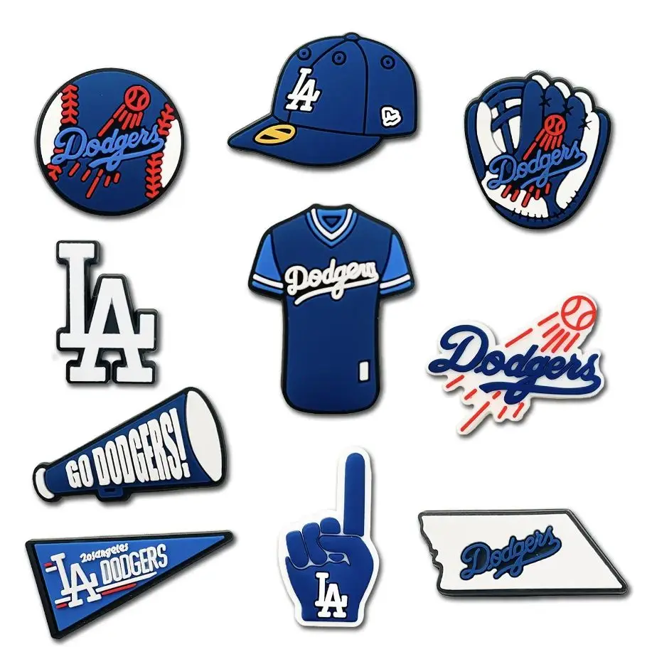 10Pcs Baseball Team Shoes Charms Sports Shoes Charms Baseball Shoes Accessories Decoration PVC Material Party Gifts