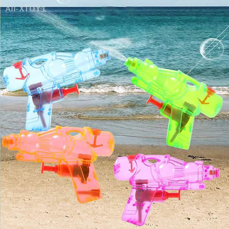 1/5 Uds Mini pistolas de agua transparentes de plástico pistolas de agua juguete para niños Color al azar para piscina de playa al aire libre