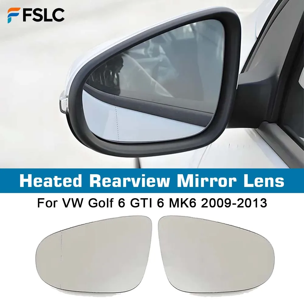 

⭐Genuine⭐ Car Wide Angle Heated Rearview Mirror Lens For VW Golf 6 GTI 6 MK6 2009-2013 Car Rearview Accessories Replace