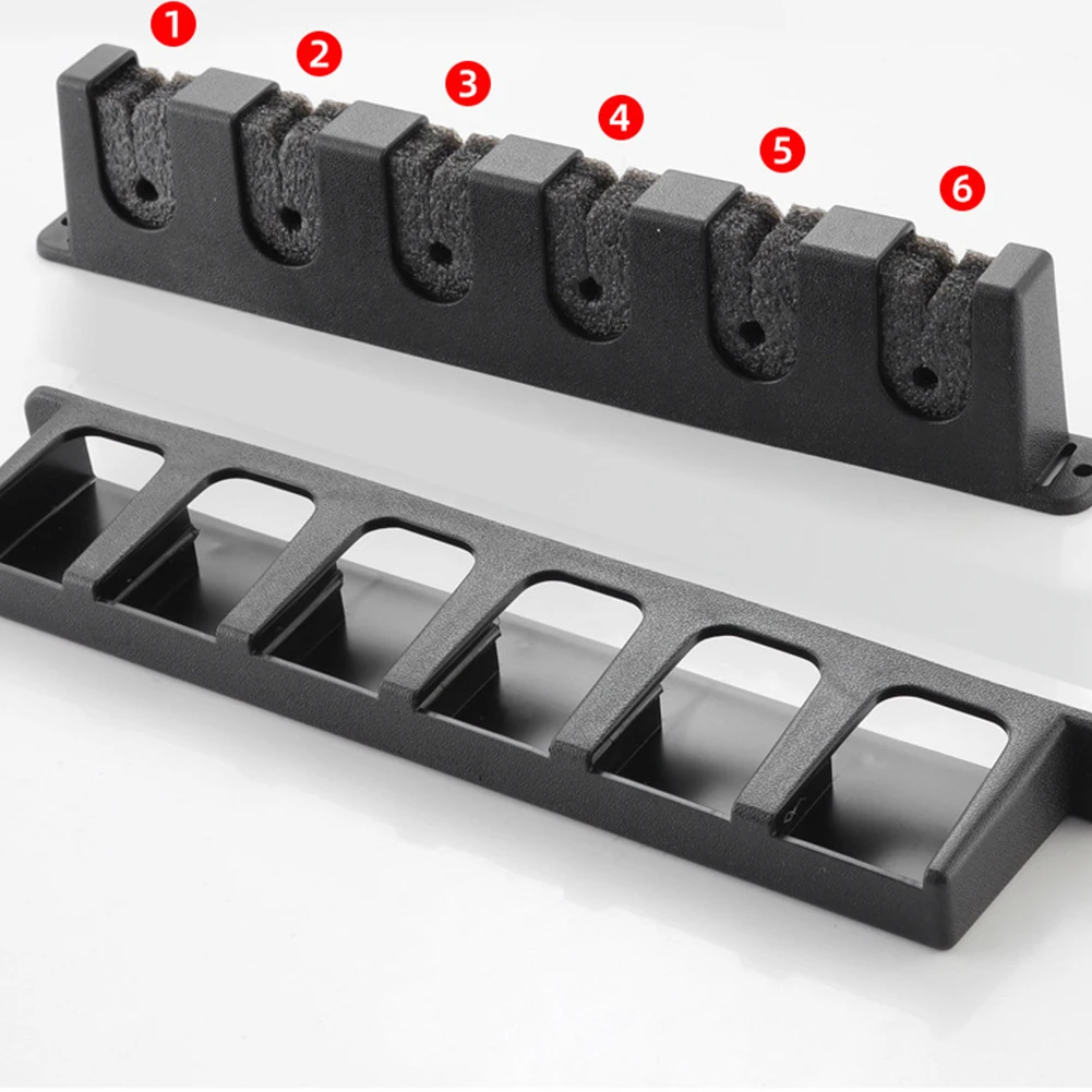 Rak joran pancing pemasangan dinding, 2 buah rak penyimpanan joran 6 batang horisontal/vertikal pasang dinding pemegang joran pancing