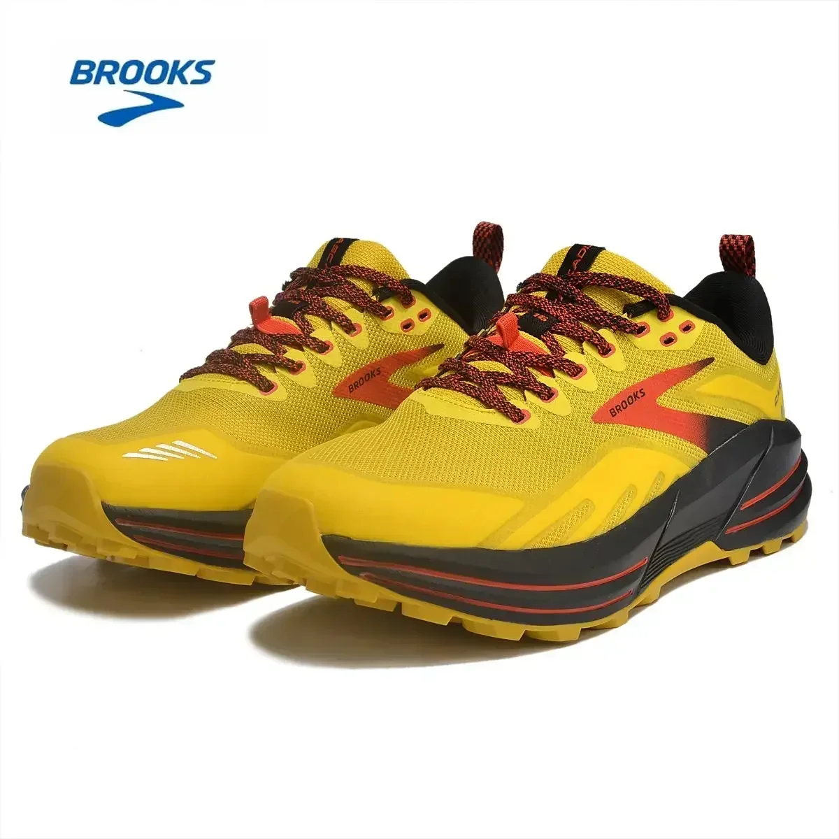 BROOKS-tênis de corrida casual para homens e mulheres, tênis de treinamento esportivo de estrada de longa distância, branco, marrom amarelo claro, cascadia 16