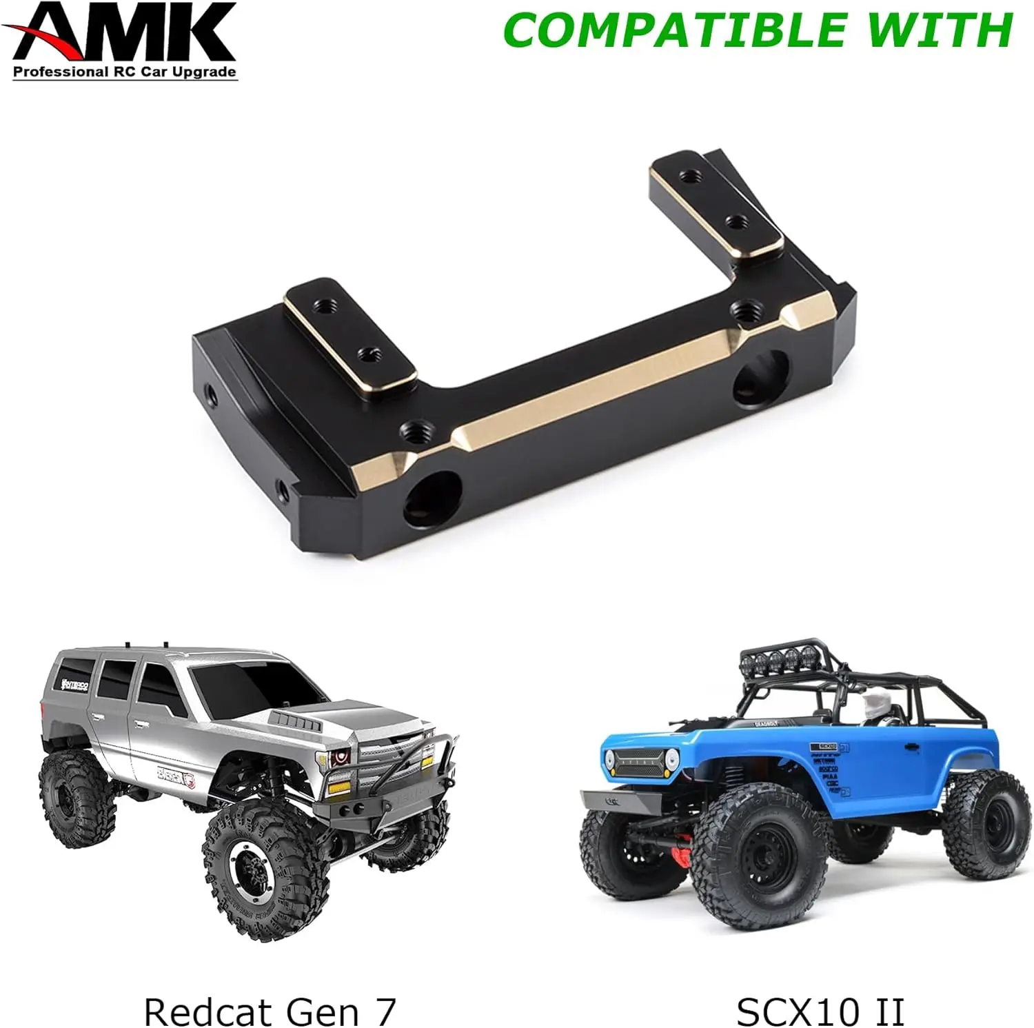 Supports de pare-chocs avant en laiton SCX10 II, support Servo 86g pour chenille 1/10 RC Redcat Gen 7 Axial SCX10, mises à niveau du châssis LCG en métal