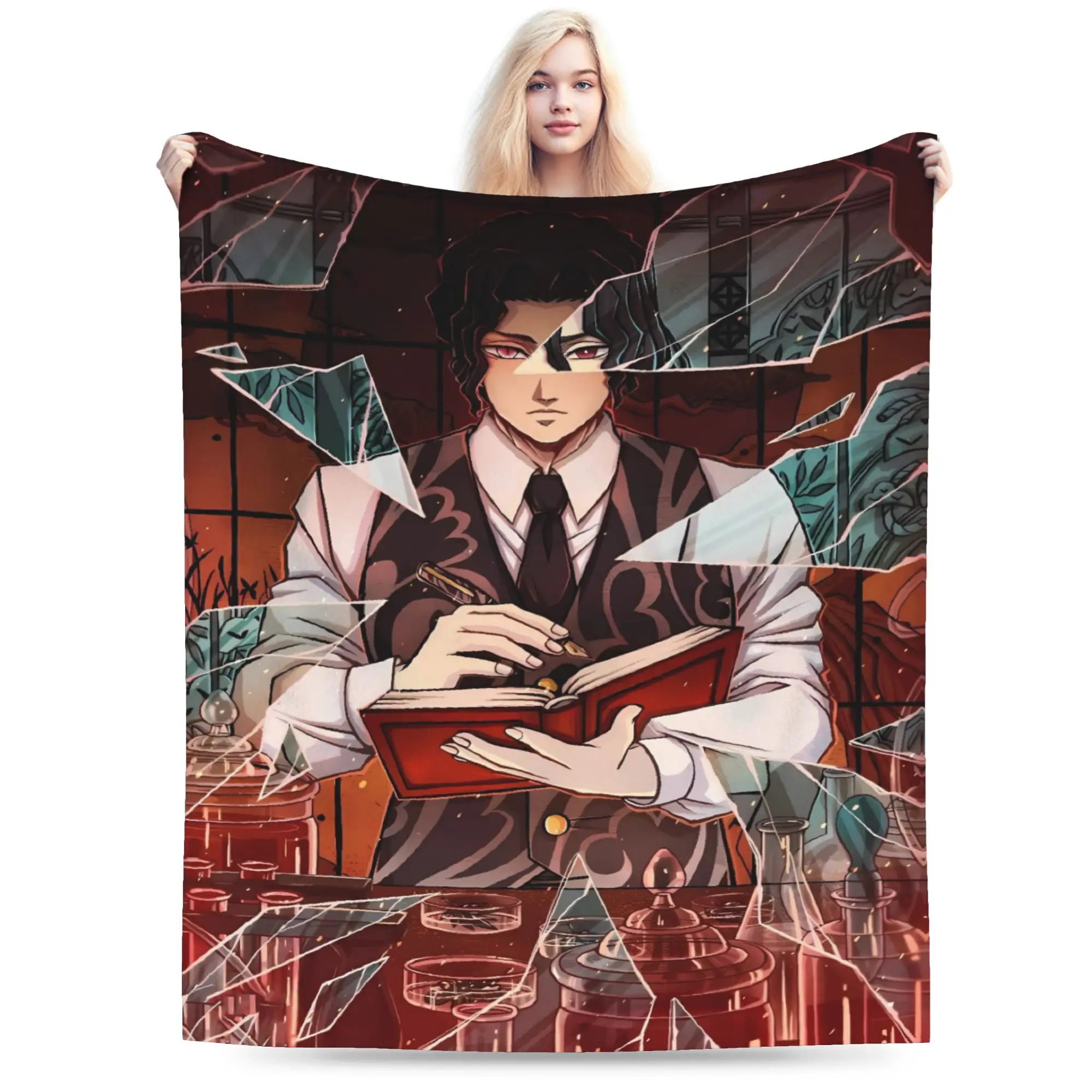 Anime Muzan Print Super Soft Blanket  Decorative Plush Bedding Throws Fluffy Home Decor Flannel Bedspread Sofa Bed Cover