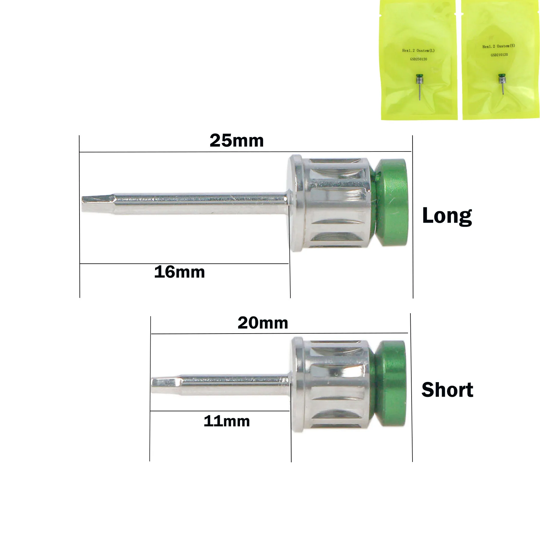 Dental Implant Hex 1.2 Driver Fits Osstem 3I Megagen Hand Manual Long Short Autoclavable