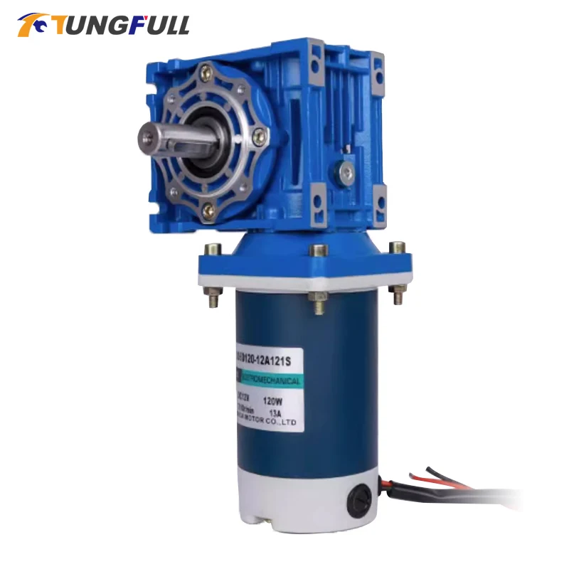 

12V/24V Worm Reducer Motor DC Deceleration Motor 120W High Torque RV40 Speed Regulating Motor Brush DC Motor NMRV40