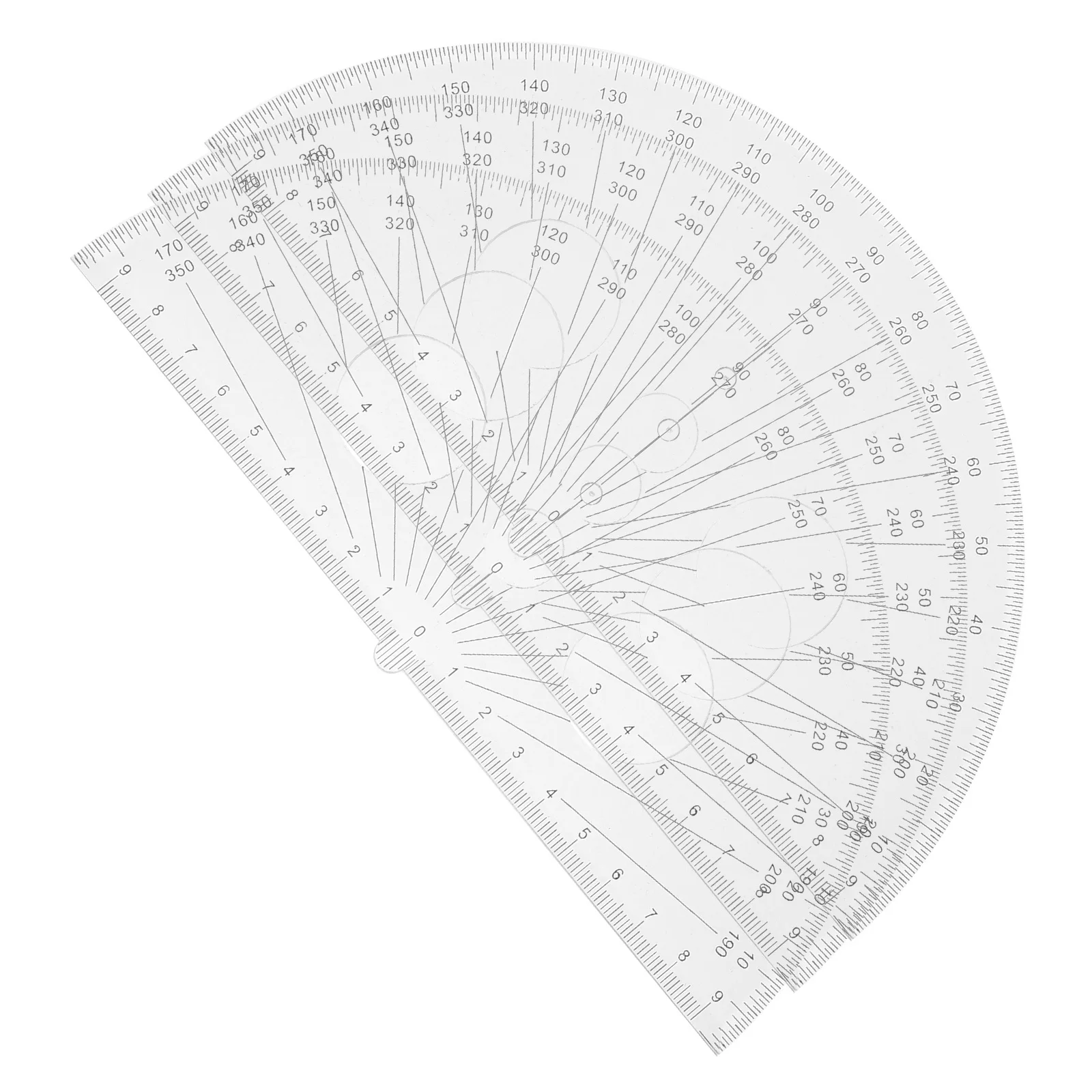 

3Pcs Clear Multifunctional Protractor Ruler Plastic Semi Circle 180 Degree Angle Measuring Drawing Tool for School Classroom Use