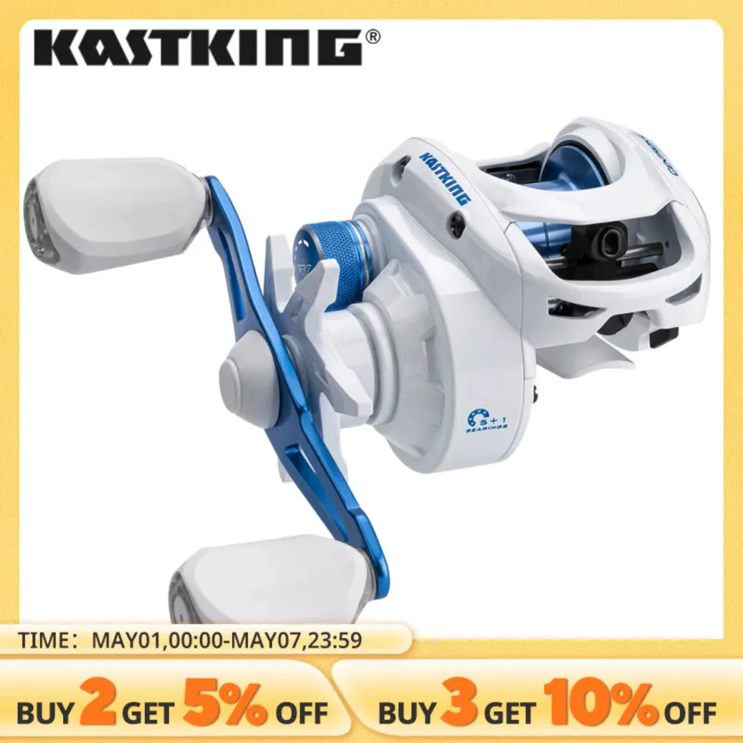 

Centron Lite Baitcasting Reel 7KG Max Drag 5+1 Anti-Reverse Ball Bearings 7.1 1 High-Speed Gear Ratio Fishing Reel Angeln Maxace
