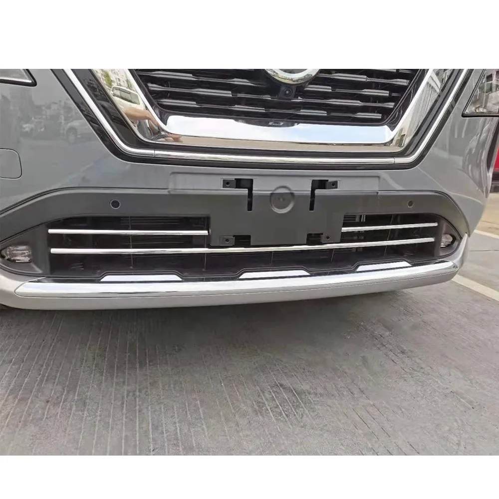 سيارة الفولاذ المقاوم للصدأ سيارة المصد الأمامي السفلي مصبغة الزخارف غطاء ملحقات الشواية لنيسان X-trail Xtrail Rogue 2021 2022 2023