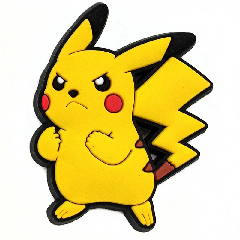 Pokémon Pikachu Figura Desenhos Animados, Decoração de Flores, Animação Fivela Sapato, Modelo de Boneca DIY, Presente Favorito das Crianças, Kawaii