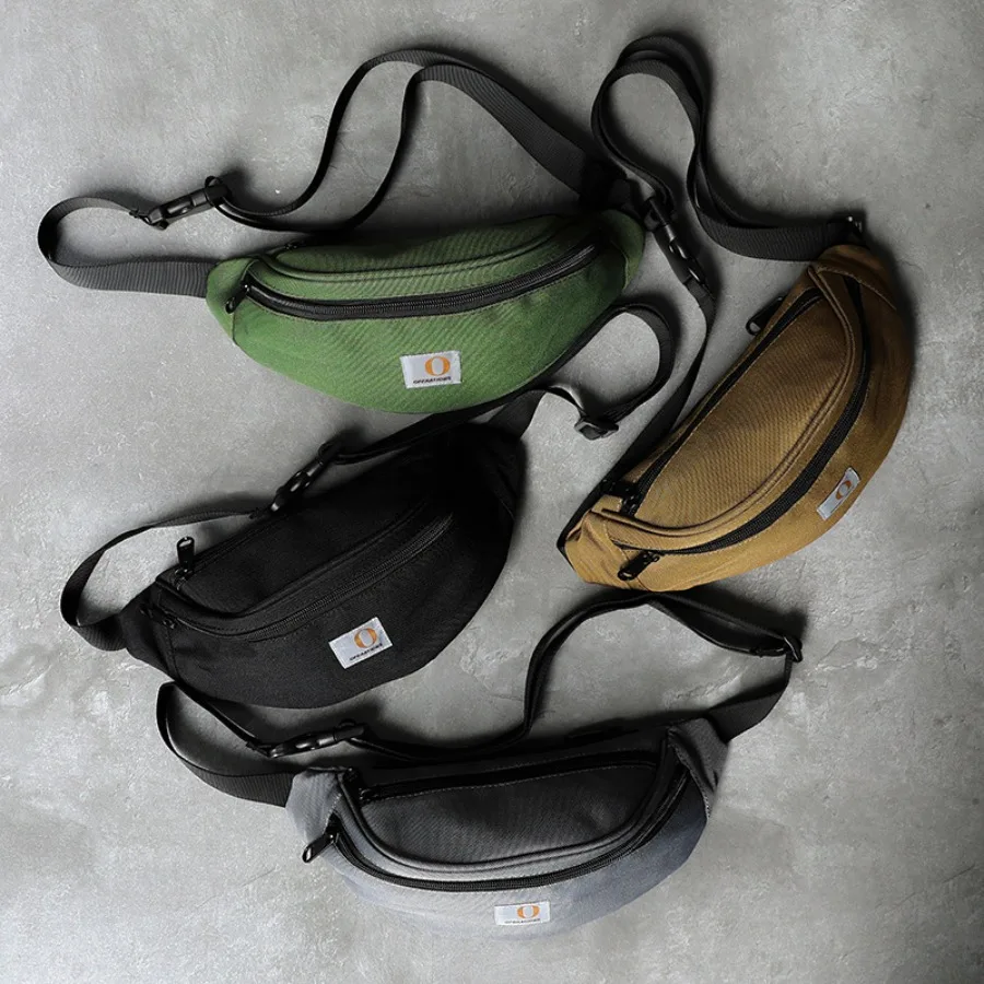 

【New style】Japanese simple men's waist pocket casual work bag street trend sports chest bag fashionable small -body bag