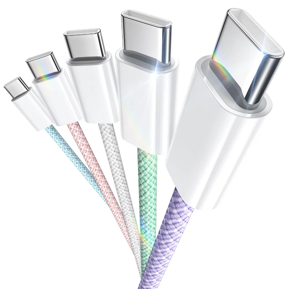 NNBILI USB C auf Typ C Farbkabel für iPhone 16 17 60 W Schnellladung für Huawei Xiaomi Samsung Typ C Weben Kabelzubehör
