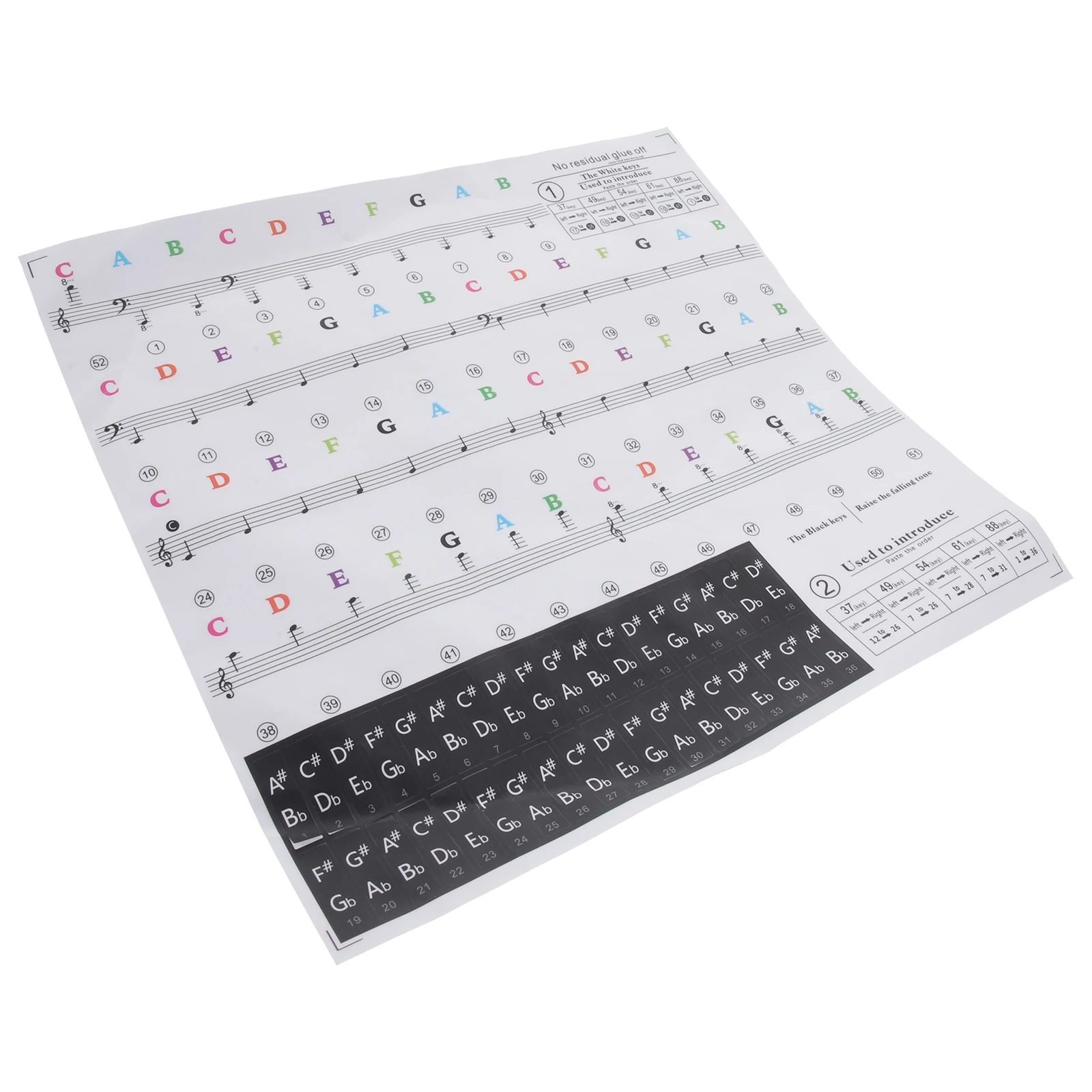 

Piano Stickers Removable Keyboard Note Labels Electronic Organ Notes Paper Keys